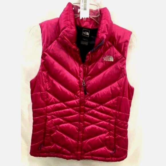 The North Face Aconcagua 550 Goose Down Puffer Vest Medium Fuchsia Salmon Pink - Picture 3 of 10